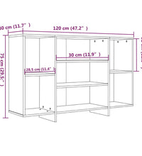 Sideboard Sonoma-Eiche 120x30x75 cm Holzwerkstoff