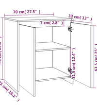 Sideboard Schwarz 70x41x75 cm Holzwerkstoff