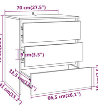 Sideboard Betongrau 70x41x75 cm Holzwerkstoff