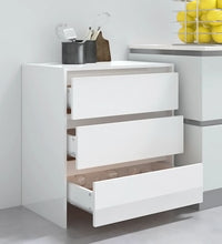 Sideboard Hochglanz-Weiß 70x41x75 cm Holzwerkstoff