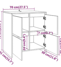 Sideboard Schwarz 70x41x75 cm Holzwerkstoff