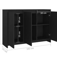 Sideboard Schwarz 102x33x75 cm Holzwerkstoff