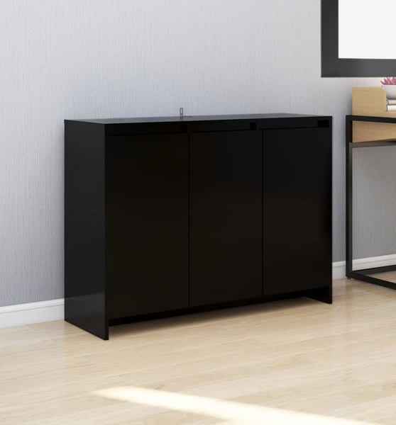 Sideboard Schwarz 102x33x75 cm Holzwerkstoff