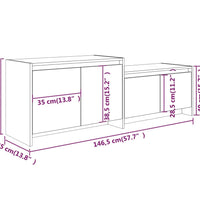 TV-Schrank Weiß 146,5x35x50 cm Holzwerkstoff