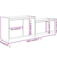 TV-Schrank Betongrau 146,5x35x50 cm Holzwerkstoff