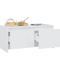 Couchtisch Weiß 90x50x41,5 cm Holzwerkstoff