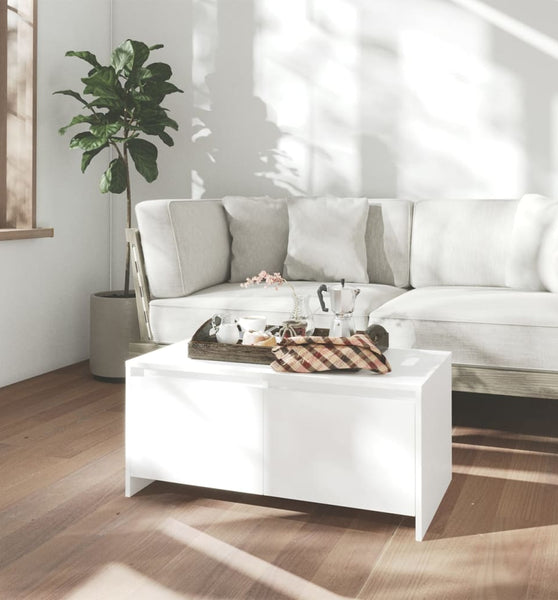Couchtisch Weiß 90x50x41,5 cm Holzwerkstoff
