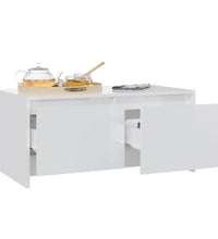 Couchtisch Hochglanz-Weiß 90x50x41,5 cm Holzwerkstoff