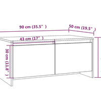 Couchtisch Hochglanz-Weiß 90x50x41,5 cm Holzwerkstoff