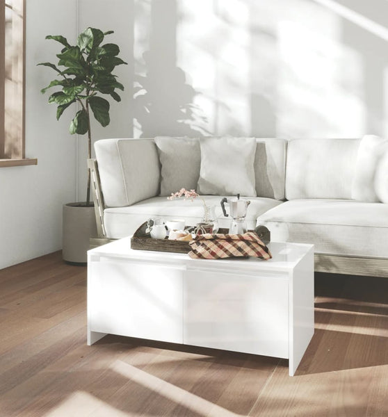 Couchtisch Hochglanz-Weiß 90x50x41,5 cm Holzwerkstoff