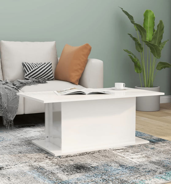 Couchtisch Hochglanz-Weiß 102x55,5x40 cm Holzwerkstoff