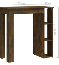 Bartisch mit Regal Räuchereiche 102x50x103,5 cm Holzwerkstoff