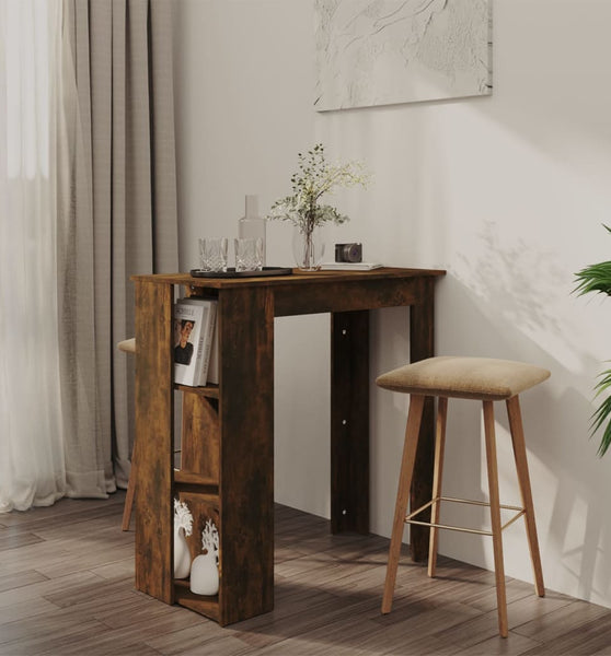 Bartisch mit Regal Räuchereiche 102x50x103,5 cm Holzwerkstoff