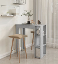 Bartisch mit Regal Grau Sonoma 102x50x103,5 cm Holzwerkstoff