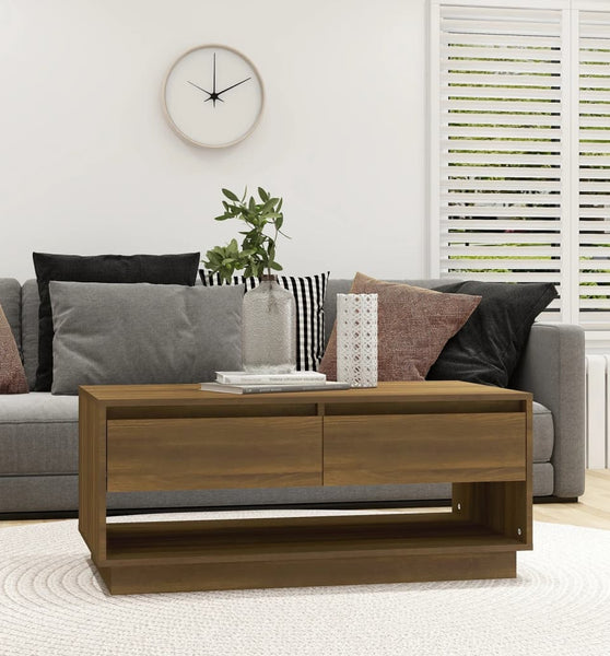 Couchtisch Braun Eichen-Optik 102,5x55x44 cm Holzwerkstoff