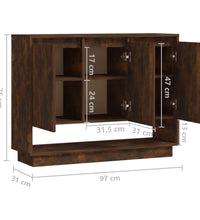 Sideboard Räuchereiche 97x31x75 cm Holzwerkstoff