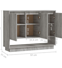 Sideboard Grau Sonoma 97x31x75 cm Holzwerkstoff