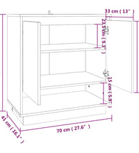 Sideboard Braun Eichen-Optik 70x41x75 cm Holzwerkstoff