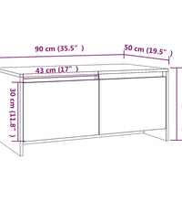 Couchtisch Braun Eichen-Optik 90x50x41,5 cm Holzwerkstoff