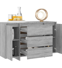 Sideboard mit 3 Schubladen Grau Sonoma 120x41x75 cm