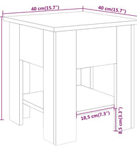 Couchtisch Braun Eichen-Optik 40x40x42 cm Holzwerkstoff