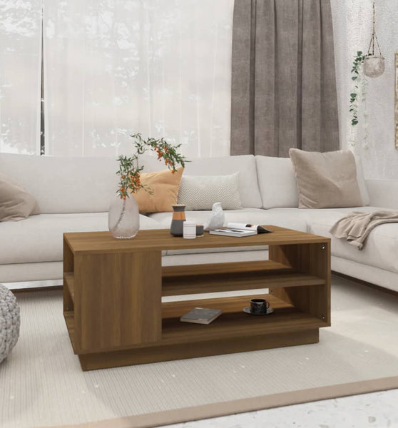 Couchtisch Braun Eichen-Optik 102x55x43 cm Holzwerkstoff