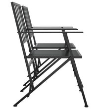 2-Sitzer-Gartenbank Klappbar 137 cm Schwarz Stahl