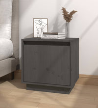 Nachttische 2 Stk. Grau 40x30x40 cm Massivholz Kiefer