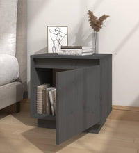 Nachttische 2 Stk. Grau 40x30x40 cm Massivholz Kiefer