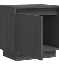 Nachttische 2 Stk. Grau 40x30x40 cm Massivholz Kiefer