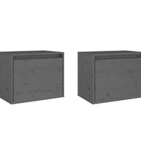 Wandschränke 2 Stk. Grau 45x30x35 cm Massivholz Kiefer