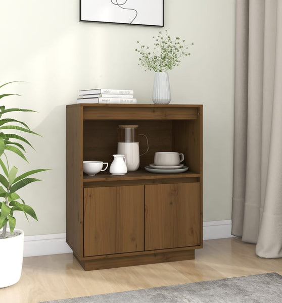 Sideboard Honigbraun 60x34x75 cm Massivholz Kiefer