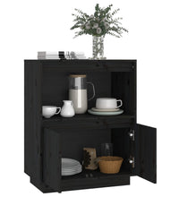 Sideboard Schwarz 60x34x75 cm Massivholz Kiefer