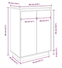 Schuhschrank 60x35x80 cm Massivholz Kiefer