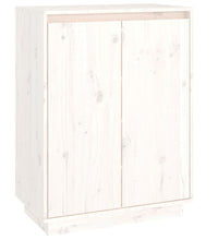 Schuhschrank Weiß 60x35x80 cm Massivholz Kiefer