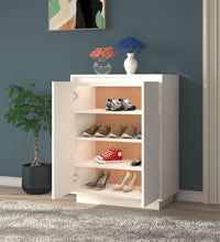 Schuhschrank Weiß 60x35x80 cm Massivholz Kiefer