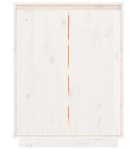 Schuhschrank Weiß 60x35x80 cm Massivholz Kiefer