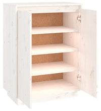 Schuhschrank Weiß 60x35x80 cm Massivholz Kiefer