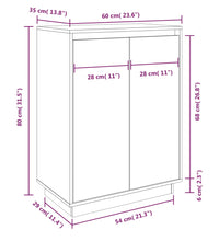 Schuhschrank Weiß 60x35x80 cm Massivholz Kiefer