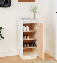 Schuhschrank Weiß 35x35x80 cm Massivholz Kiefer