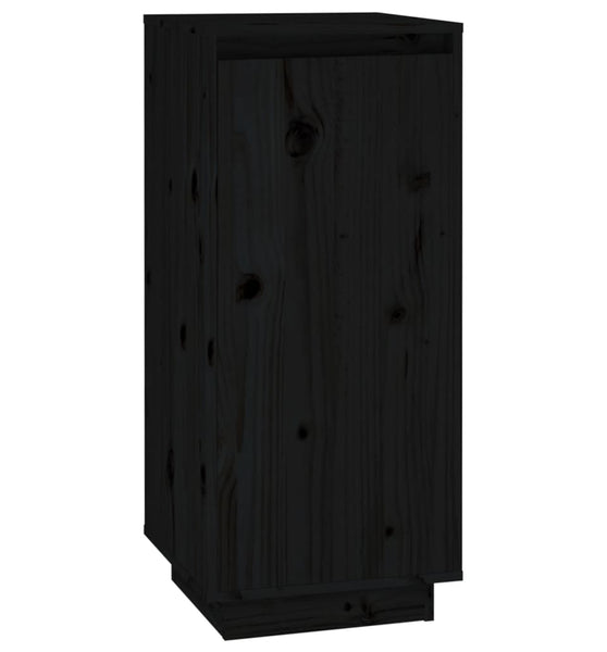 Schuhschrank Schwarz 35x35x80 cm Massivholz Kiefer
