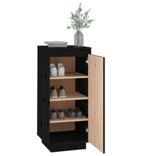 Schuhschrank Schwarz 35x35x80 cm Massivholz Kiefer