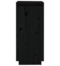 Schuhschrank Schwarz 35x35x80 cm Massivholz Kiefer