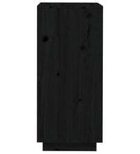 Schuhschrank Schwarz 35x35x80 cm Massivholz Kiefer