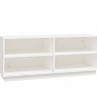 Schuhregal Weiß 110x34x45 cm Massivholz Kiefer