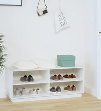 Schuhregal Weiß 110x34x45 cm Massivholz Kiefer