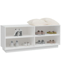 Schuhregal Weiß 110x34x45 cm Massivholz Kiefer