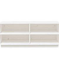 Schuhregal Weiß 110x34x45 cm Massivholz Kiefer