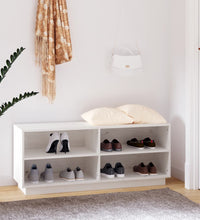 Schuhregal Weiß 110x34x45 cm Massivholz Kiefer