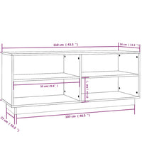 Schuhregal Grau 110x34x45 cm Massivholz Kiefer